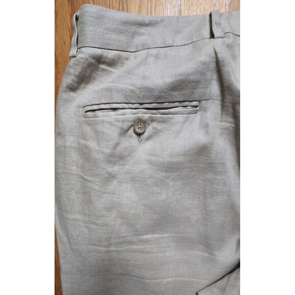J Crew Mens Linen Pants 32x32 (34×31)  Chino Tan Straight Leg Trousers - Picture 9 of 13